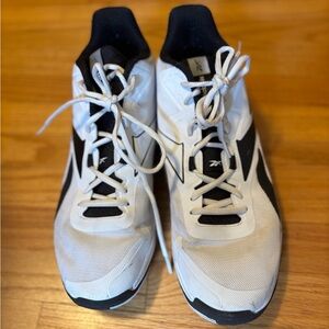 Reebok Black and White Mid Basketball Sneakers